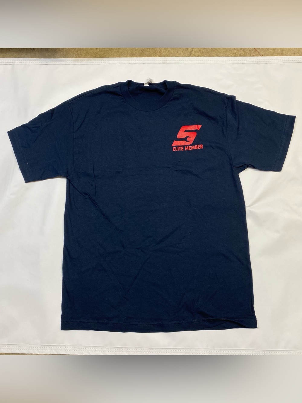 Alstyle Navy T-Shirt with Red Elite Member Logo Snap on NEW!